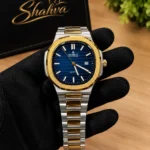Patek Philippe Nautilus Blue Dial Two-Tone Men's Luxury Watch With Box
