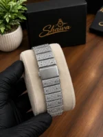 Cartier Santos Style Iced Out Diamond Mens Luxury Watch Full Iced Bracelet on Luxury Box